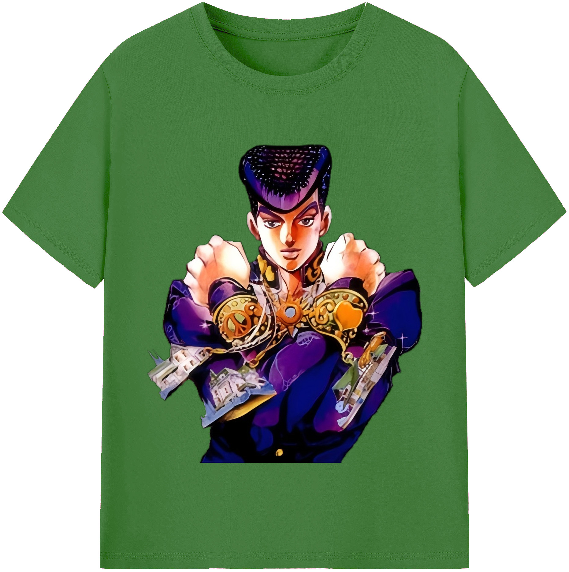 （画像用） ジョジョの奇妙な冒険 ひがしかた じょうすけ JoJo's Bizarre Adventure Higashikata Josuke レディースカジュアルプリントTシャツ（綿100％）